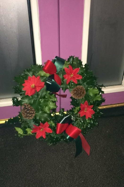 Christmas table centrepiece with candles