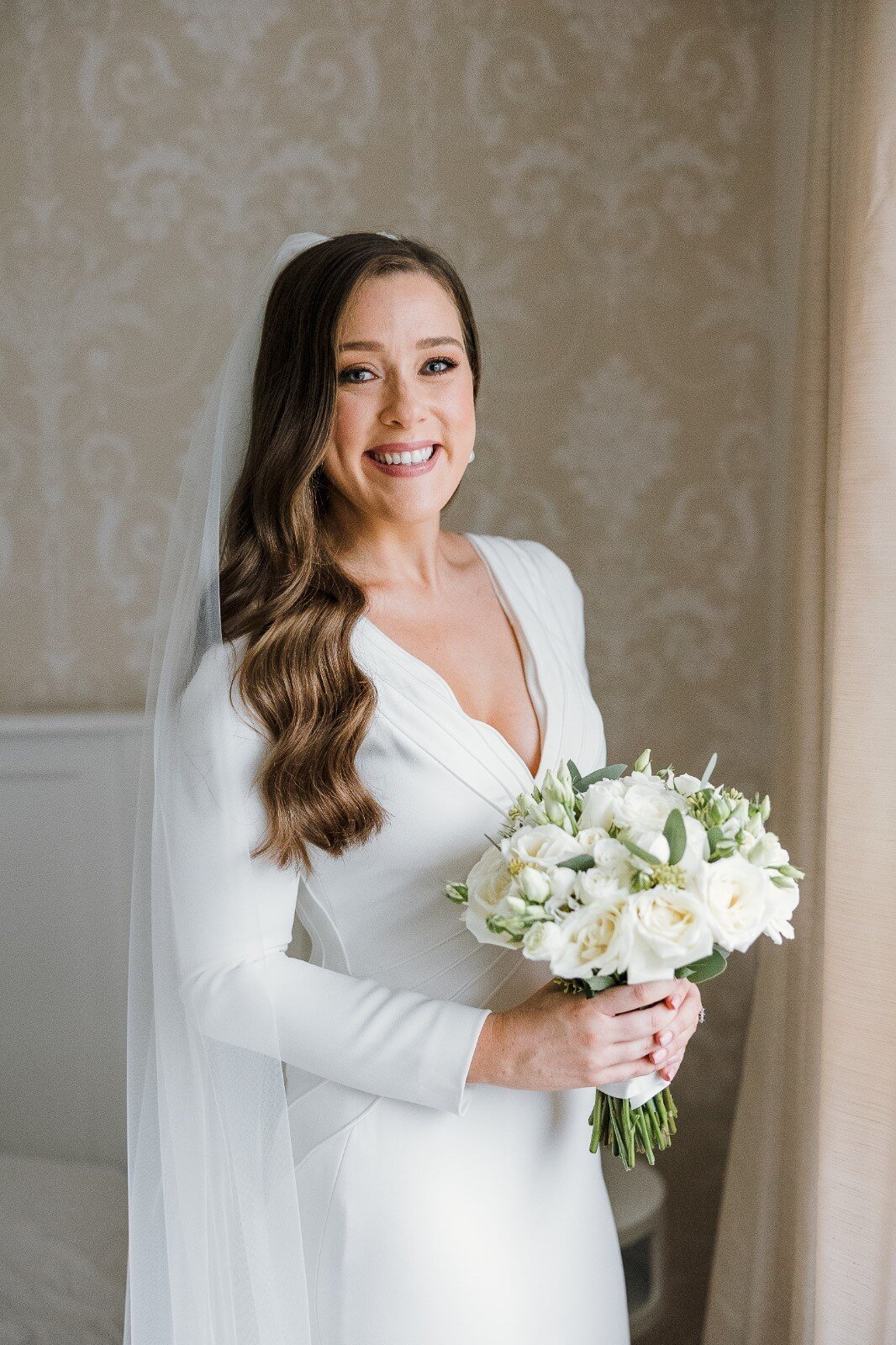 Bridal bouquet with soft pastels